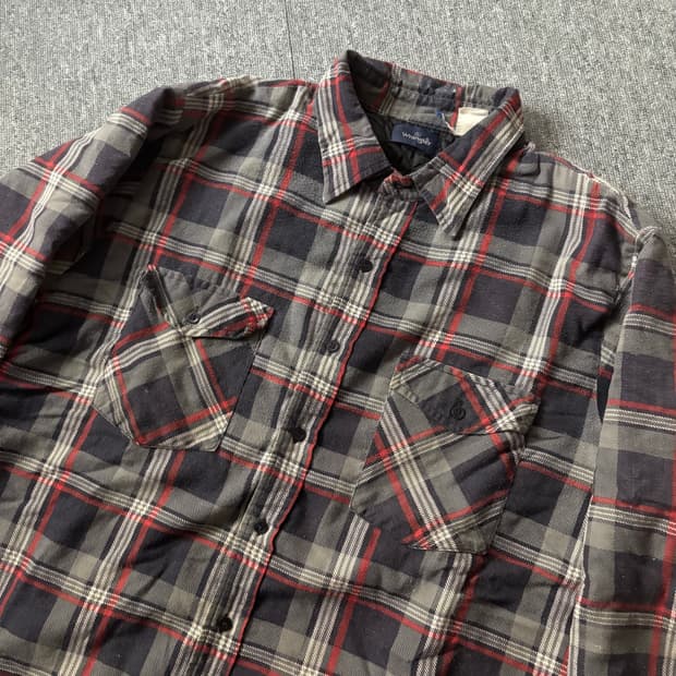 XL) 랭글런 플란넬셔츠자켓