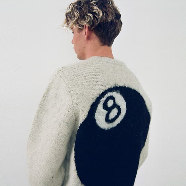 스투시 8볼 모헤어 니트 크림