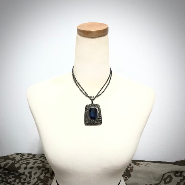 빈티지 스퀘어 펜던트 롱 목걸이 오리엔탈 페어리 갸루 펑크
