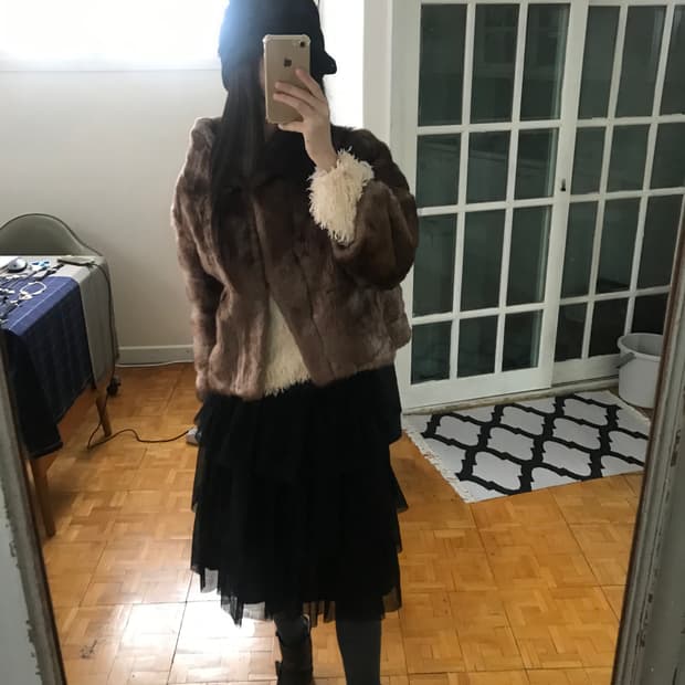 vintage brown fur jacket