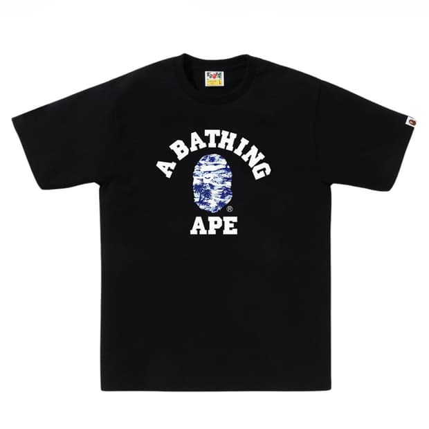 베이프 팜 트리 카모 컬리지 티셔츠 블랙 블루 