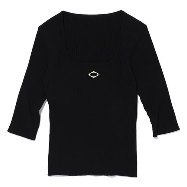 미스치프 롬버스 square neck rib knit 