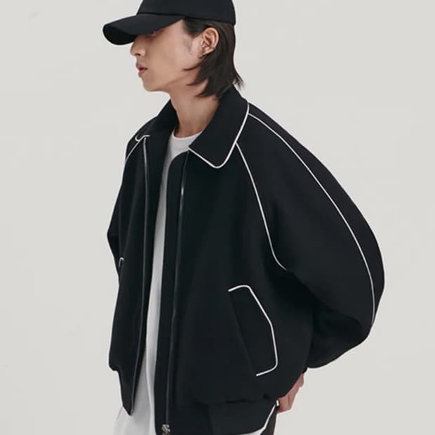 디앤에스알 라인 바시티 헤비 울 자켓 블랙 L