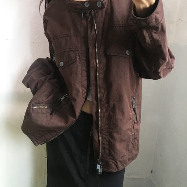 Armani Exchange 아르마니 브라운컬러 봄버자켓