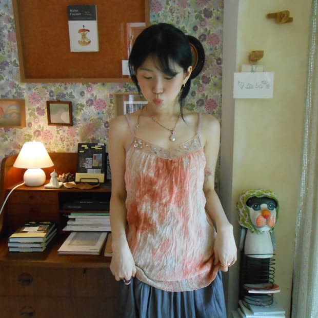 팅커벨 코랄 스팽글 슬립