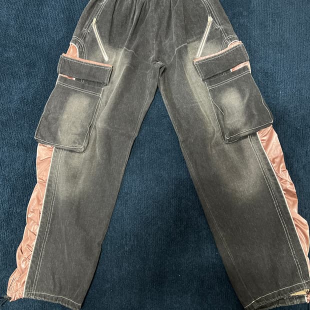 알에스에스씨 WRINKLE MIXED CARGO DENIM 