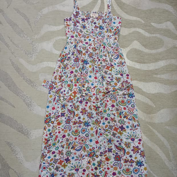 YMC 플로럴 패턴 홀터넥 맥시 원피스 