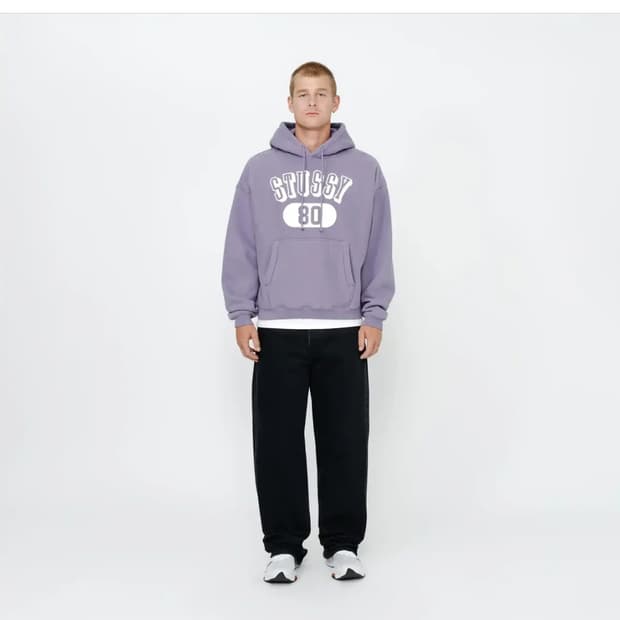 스투시 80 릴랙스드핏 후드 라벤더 새제품
