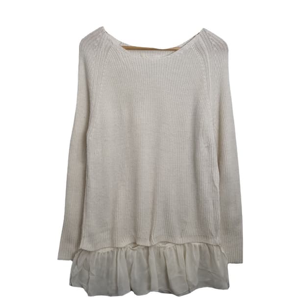 amy ♥ fam 니트 쉬폰 레이어드 탑 