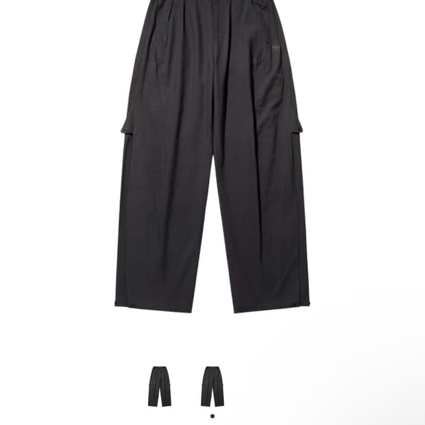 1) 산산기어 와이드 스냅 팬츠 그레이23ss