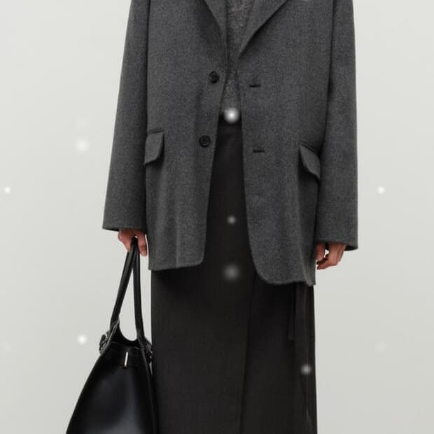 던스트 유니섹스 핸드메이드 캐시미어 자켓/ 멜란지그레이