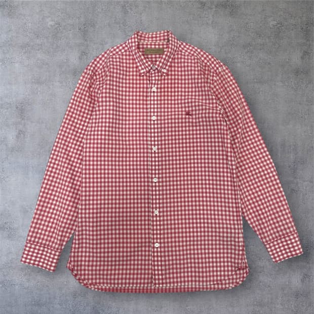 버버리 Burberry 핑크 깅엄 체크 버튼다운 셔츠 M