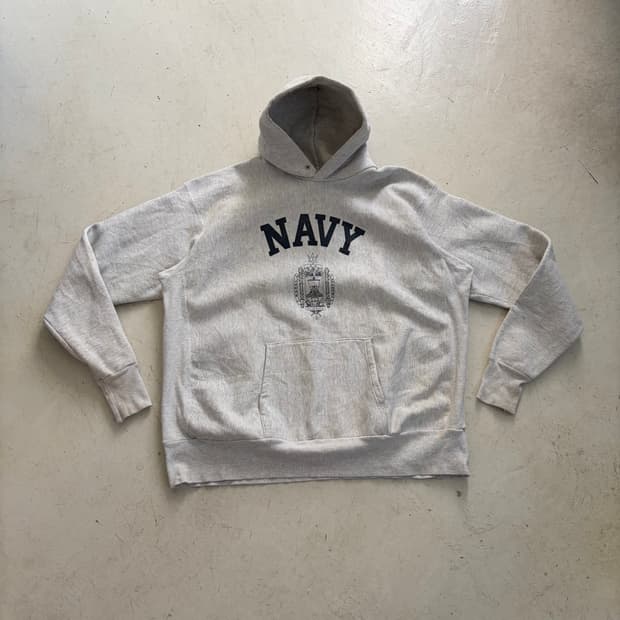 US NAVY USA OG 빈티지 리버스위브 후드티 2XL