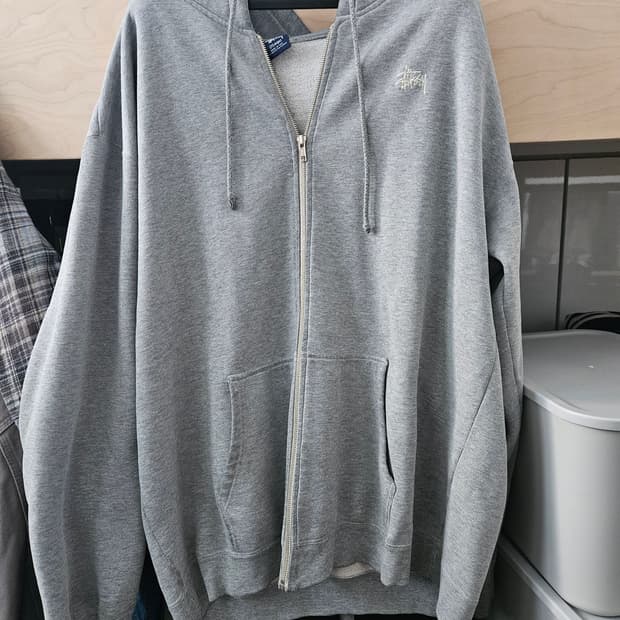 스투시 크로스본 후디집업 그레이 XL