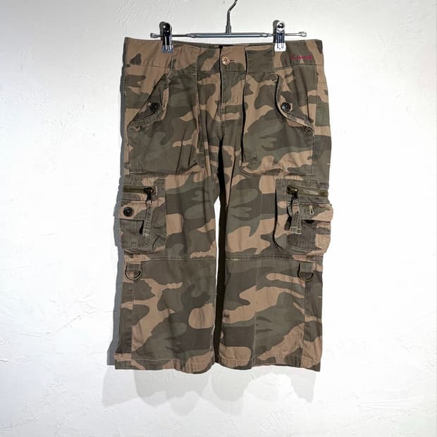 키스마크 카모 카고 카프리팬츠