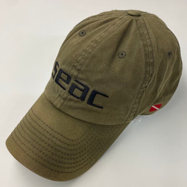 SEAC 로고 빈티지 카키 볼캡