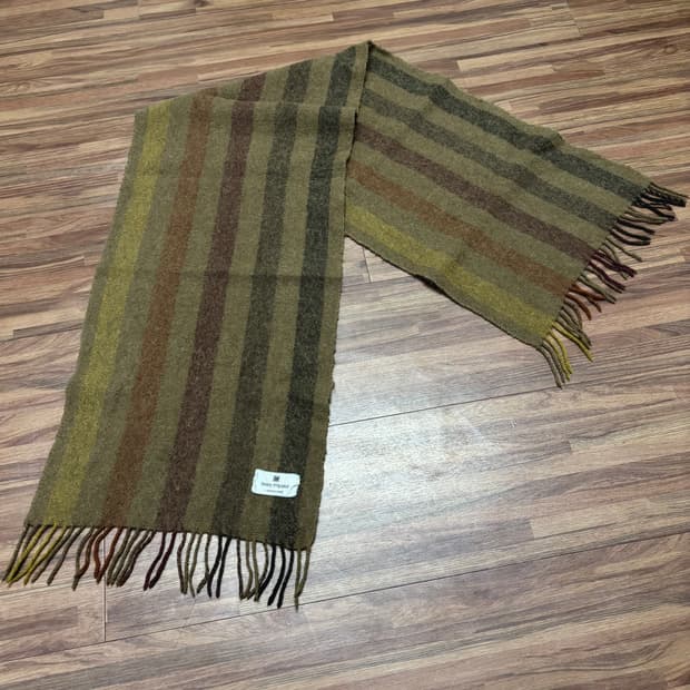 일제 빈티지 이세이 미야케 그린 스트라이프 머플러 목도리 스카프