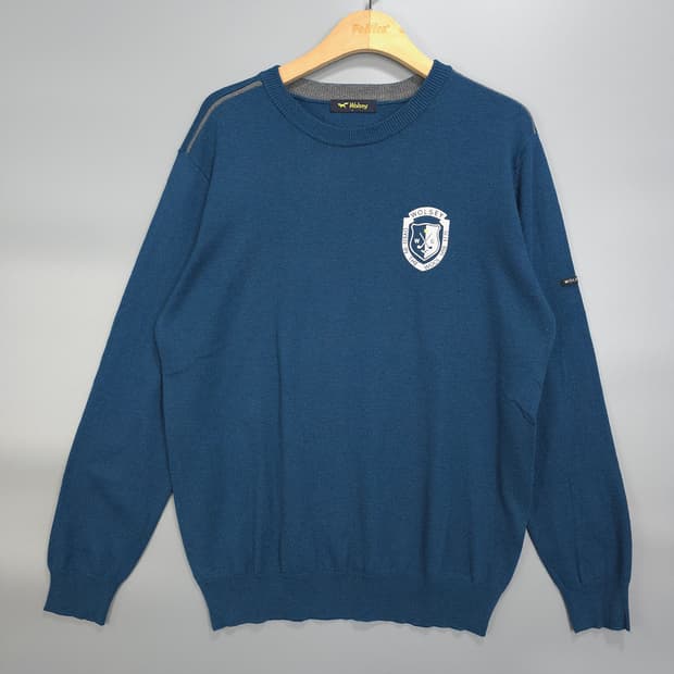 울시 WOLSEY 로고 크루넥 니트 블루 L