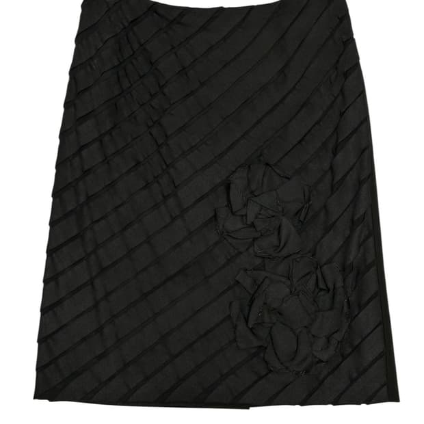 LANVIN COLLECTION 블랙 플라워 디테일 스커트