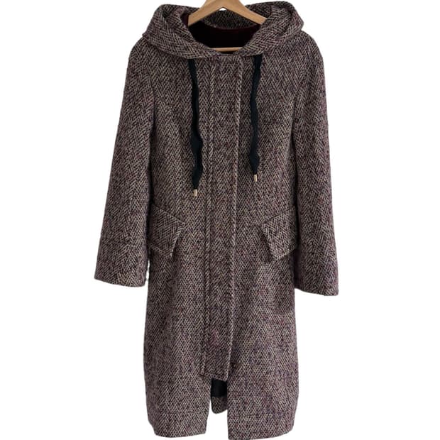 비비안웨스트우드 헤링본 알파카 후드 코트자켓