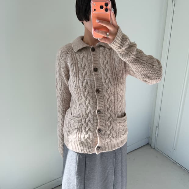 일본빈티지 울100% 가디건