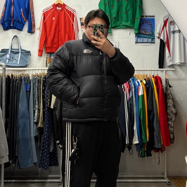 노스페이스 눕시 레트로 700 블랙 패딩 XXXL 