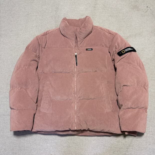 내셔널지오그래픽 코듀로이 숏패딩