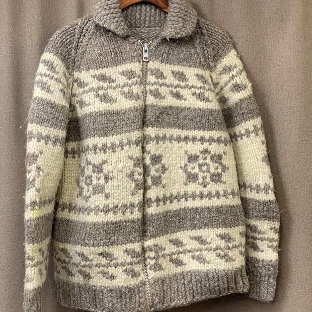 빈티지 코위찬 니트 집업