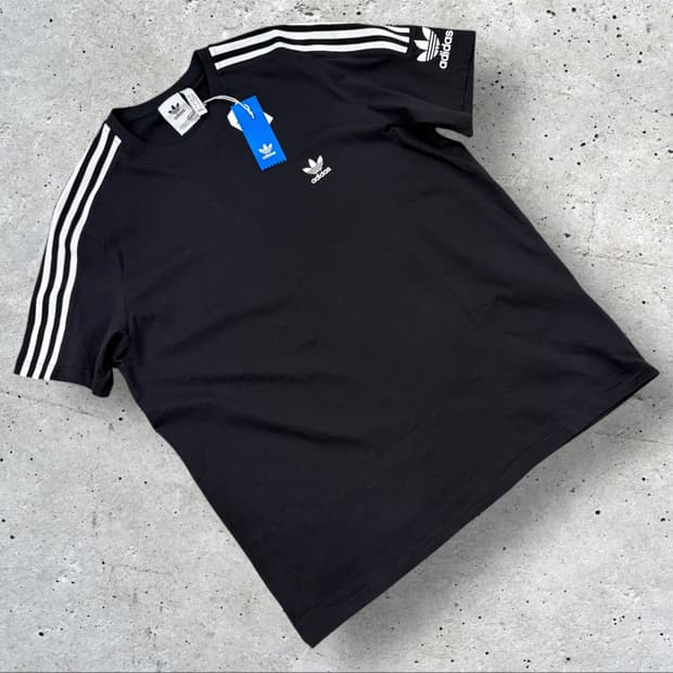 [XL] 아디다스 락업 삼선 반팔 티셔츠 블랙 C176