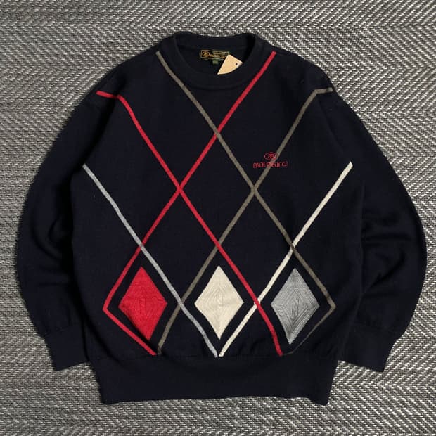 Paolo Gucci 아카이브 아가일 패턴 니트o 4934
