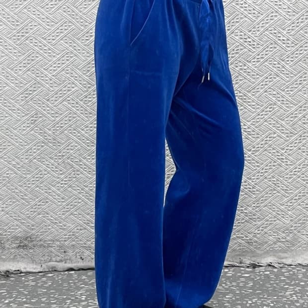 쥬시 꾸뛰르 Y2K 벨벳 코발트 블루 트레이닝 팬츠 M C08788