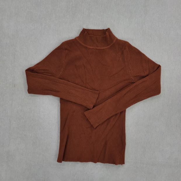 [실측확인] 골지 목폴라 긴팔티 1231J