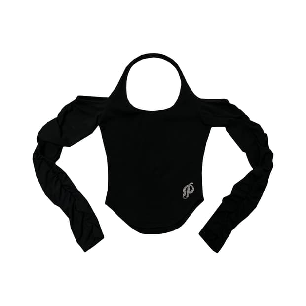 플리즈노팔로우 데니 홀터탑 블랙