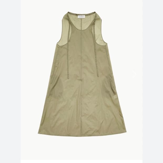 COSMOSS NYLON SLEEVELESS DRESS (BEIGE)