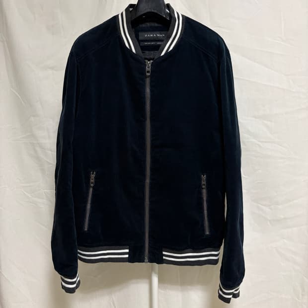 자라 코듀로이 블루종 스타디움 자켓 / 다크네이비, L