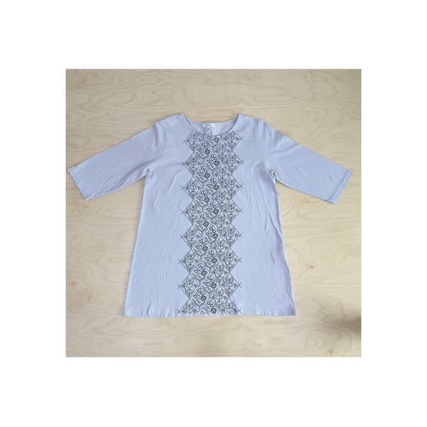 빈티지 베이지 플라워 티셔츠