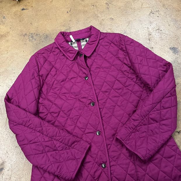 [정품] 버버리 퍼플 퀼팅 자켓 b19