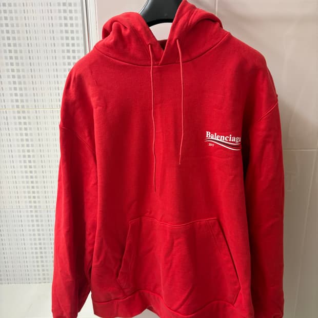 발렌시아가 2017 후드티 레드