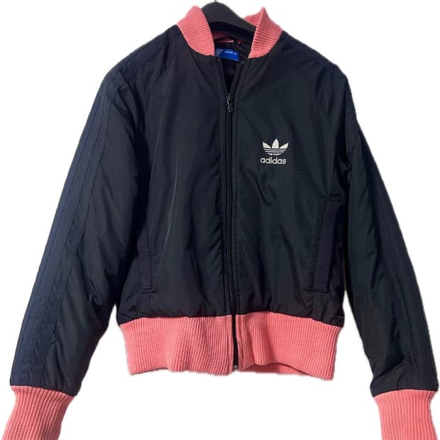 아방크롭핏 아디다스 y2k 블랙 핑크 자켓