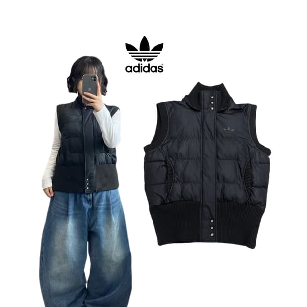 아디다스 파이어버드 조끼패딩 블랙
