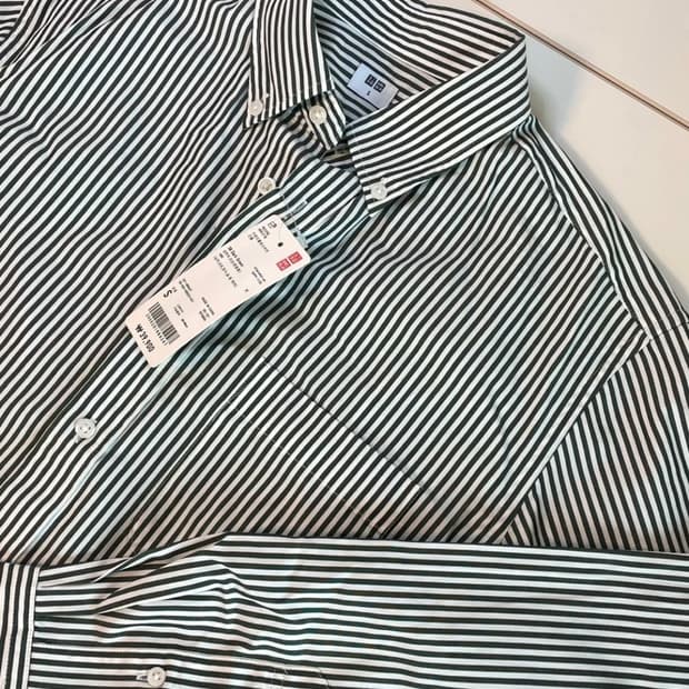 유니클로 브로드클로스 스트라이프 셔츠