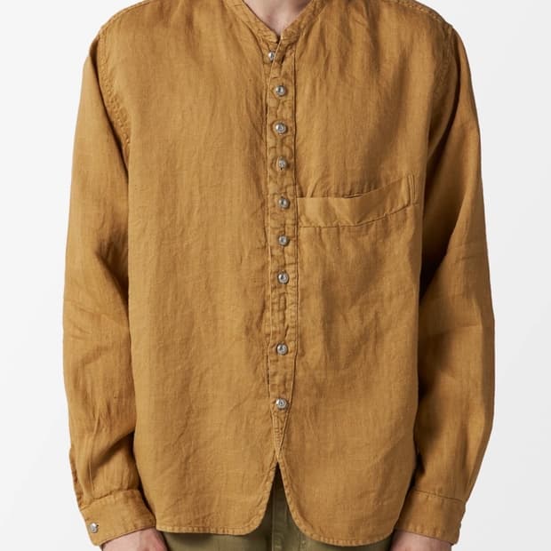 캐피탈 거즈 린넨 헤링본 스탠드 페니 셔츠 골드