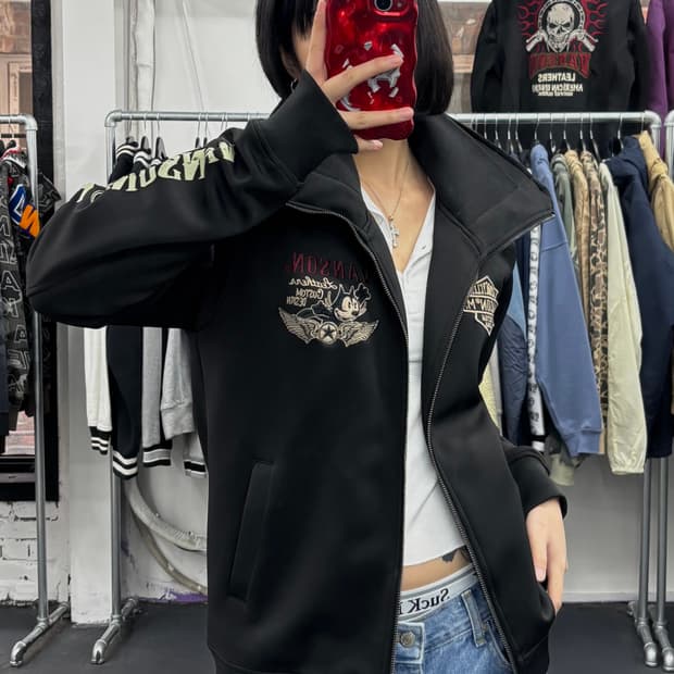 밴슨 레더 펠릭스 하이넥 집업