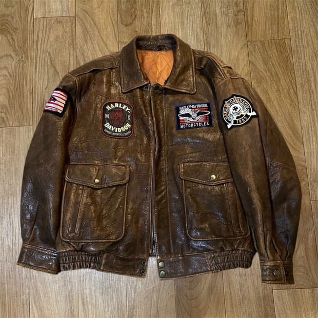 할리데이비슨 Cow Leather Patch Jacket