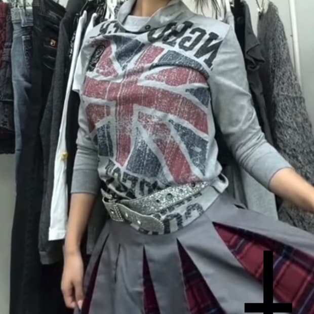 펑크 갸루 유니언잭 티