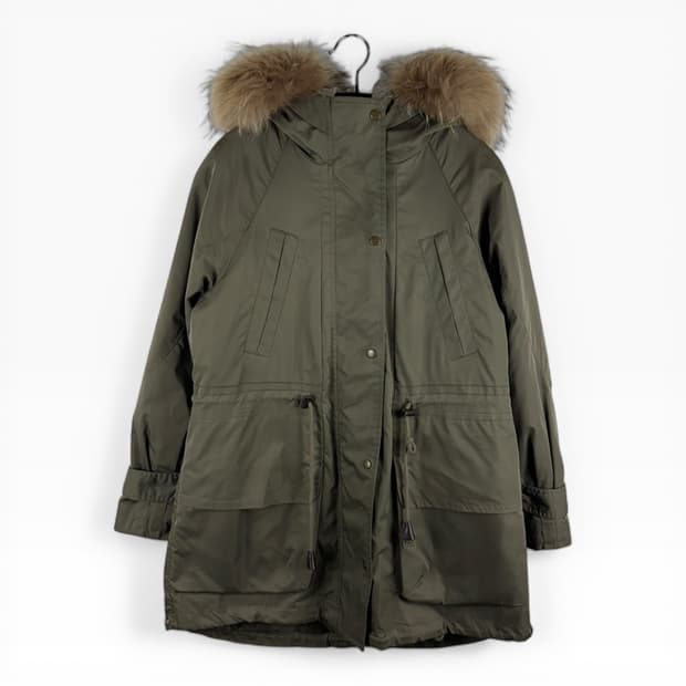 (무료배송)66) 지오송지오 우먼스 라쿤퍼 야상 후드자켓