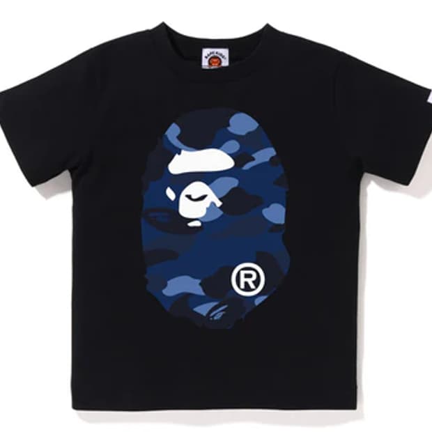 [160] 베이프 블루카모 빅사루 반팔티 블랙 키즈