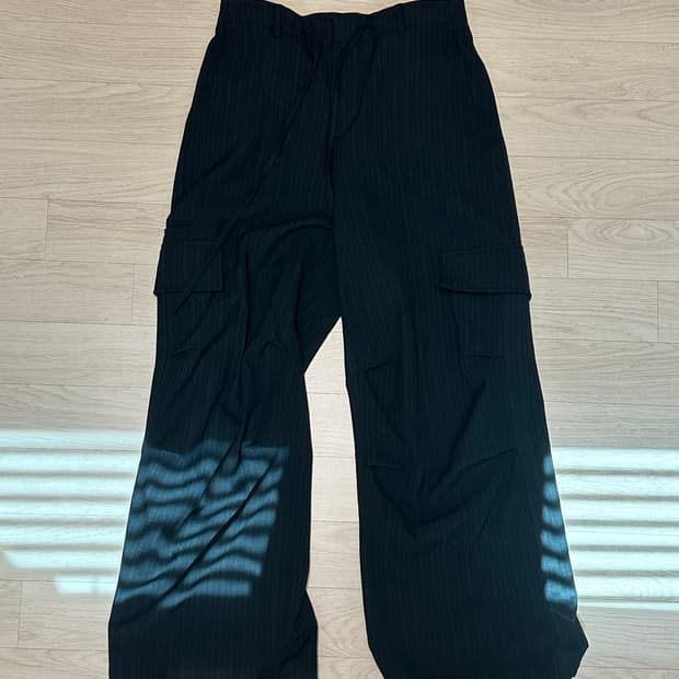 유스 울 스트라이프 카고 팬츠