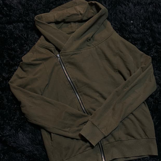 khaki zip-up