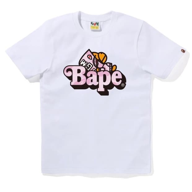 베이프 정품2XS  파스텔 카모 샤크 마일로 온 베이프 반팔티